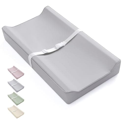 Blissful Diary Vegan Leather Baby Changing Pad with Waterproof & Wipe-Clean PU Cover, Standard Size Cozy Diaper Changing Pad for…