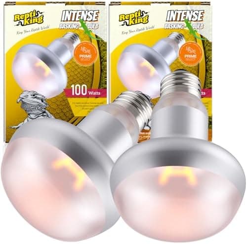 Basking Light for Reptiles, 2-Pack 100W Upgraded Intense Basking Spot, Reptile Heat Bulb Light, UVA Heat Lamp Bulbs for Bearded…