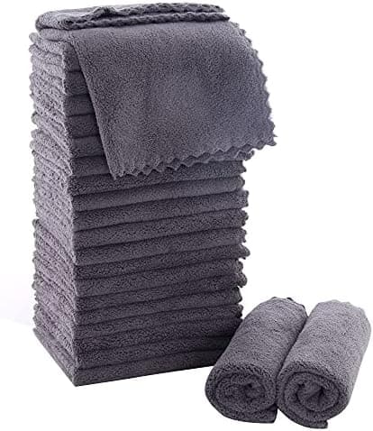 MOONQUEEN Ultra Soft Premium Washcloths Set - 12 x 12 inches - 24 Pack - Quick Drying - Highly Absorbent Coral Velvet Bathroom…