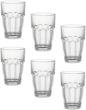 Bormioli Rocco Rock Bar Stackable Beverage, Set Of 6 Dishwasher Safe Drinking Glasses For Soda, Juice, Milk, Coke, Beer, Spirits…