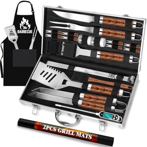 ROMANTICIST 26pcs Grilling Gifts for Men, Dad Gifts for Father's Day, Stainless Steel BBQ Grill Accessories Tools Set, Heavy Duty…