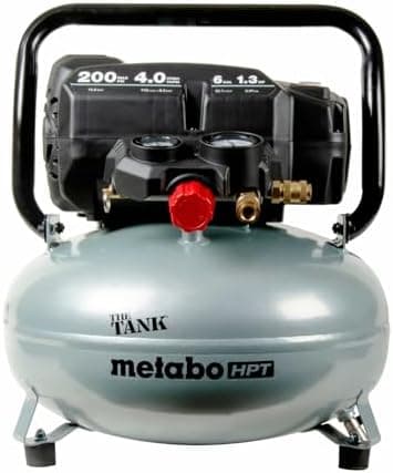 Metabo HPT Air Compressor, THE TANK, Portable Pancake Air Compressor 200 PSI, 6 Gallon Tank, Versatile for…