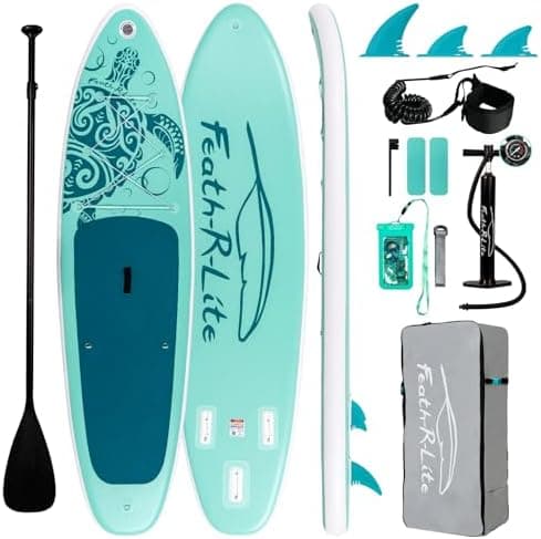 FEATH-R-LITE Inflatable Ultra-Light 10'×30''/10'6''×33'' Stand Up Paddle Board for All Skill Levels with Premium SUP Paddleboard…