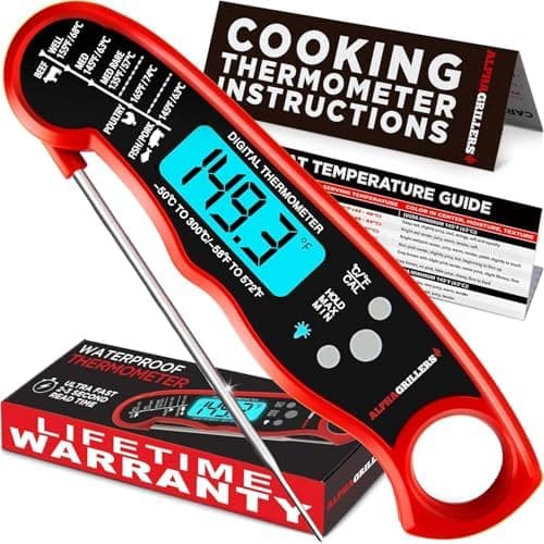Alpha Grillers Meat Thermometer Digital – Instant Read Food Thermometer for Cooking & Grilling – Professional Kitchen Birthday…