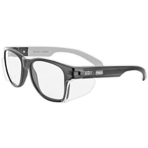 MAGID Y50 Safety Glasses for Construction | Black Frame — 1 Pair, Clear Lens | Side Shields, ANSI Z87.1+, Anti-Fog…