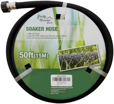 Rocky Mountain Goods Soaker Hose - Heavy duty rubber - Saves 70% water - End cap included for…
