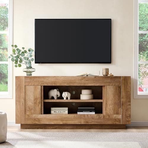 OKD Modern 70" TV Stand, Entertainment Center for TVs Up to 80", Media Console with Large Open Storage & Side…