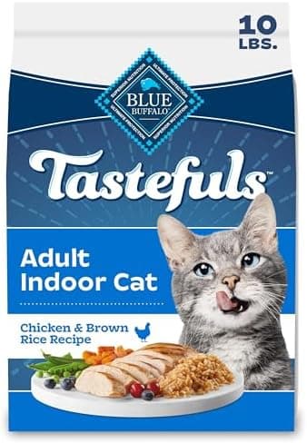 Blue Buffalo Blue Tastefuls Natural Adult Indoor Cat Chicken & Brown Rice Recipe Food for Cats 10 lb