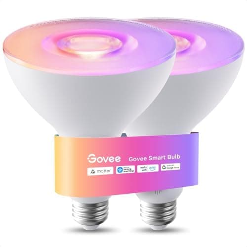 Govee PAR38 Flood Light Bulbs, 1300Lm Flood Lights Outdoor with IP65 Waterproof, Smart Light Bulbs Compatible with Alexa, Matter…