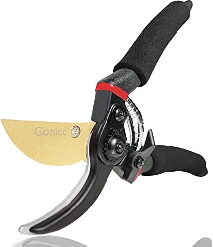 gonicc 8" Professional Premium Titanium Bypass Pruning Shears (GPPS-1003), Hand Pruners, Garden Clippers, Bonsai Cutters