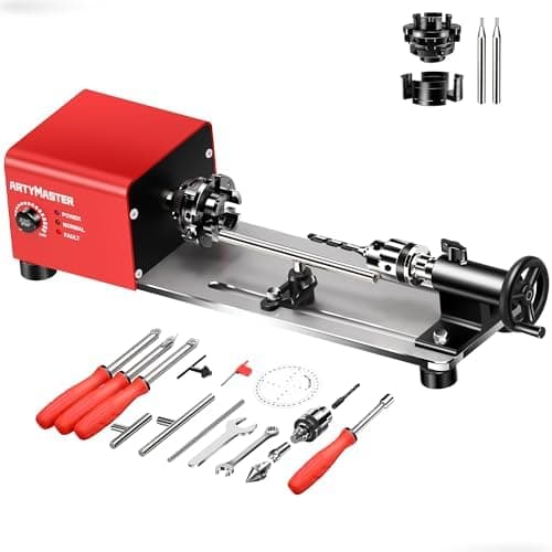 Mini Lathe, WM101A-Plus Mini Wood Lathe Machine, 24VDC 96W Power Lathe, Small Benchtop Lathe with Wood…