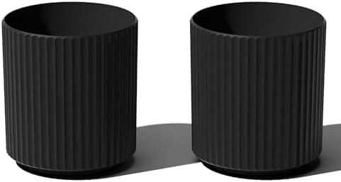 Veradek Demi Series Round Planter for Porch, Patio, Backyard | Durable Plastic-Stone Composite Material | Modern Décor for Tall…