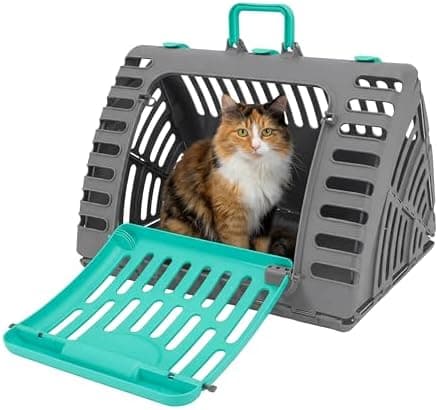 SportPet X-Large Hard-Sided Travel Cat Carrier - Cat Carrier with Patented Wide Side-Opening Door…