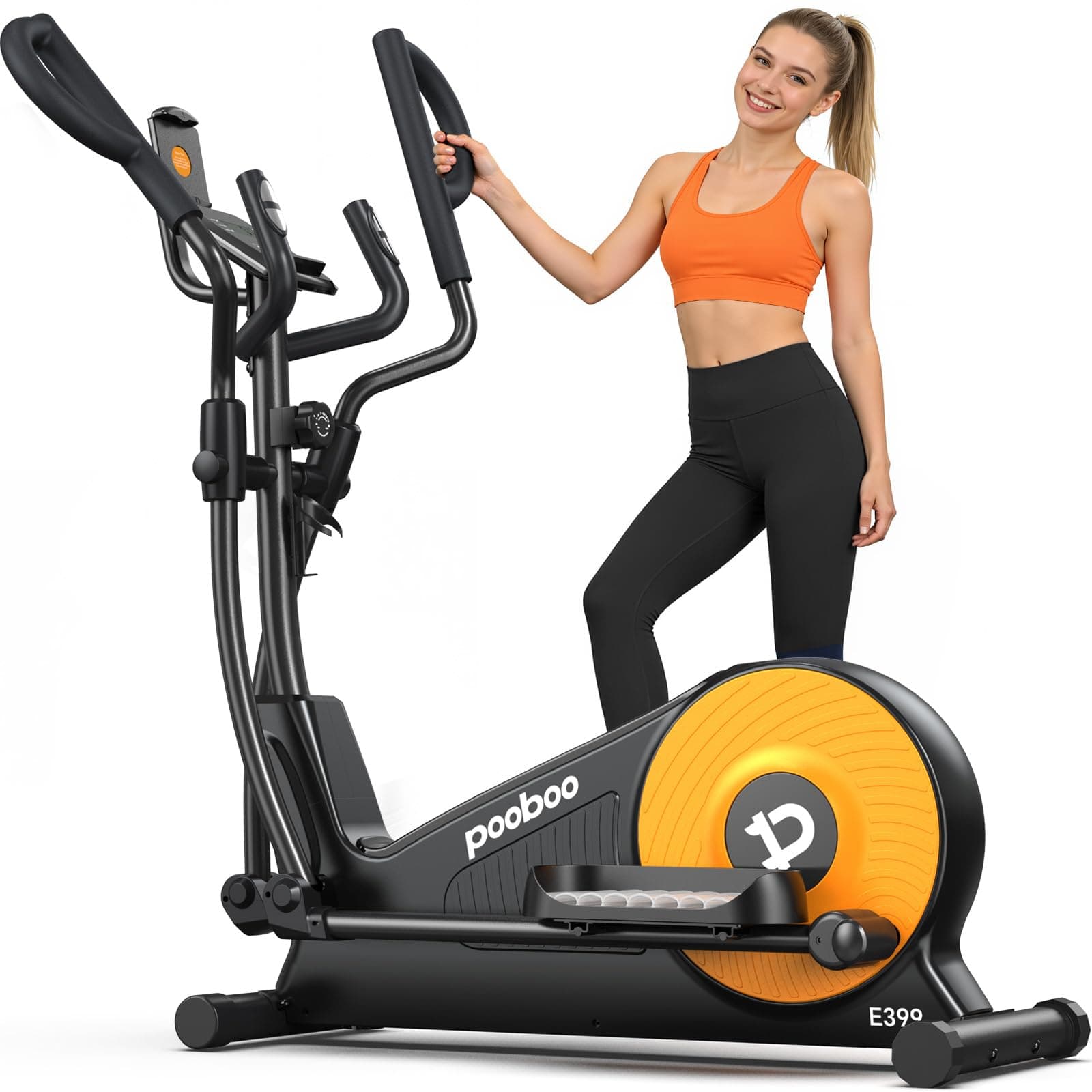 pooboo Elliptical Machine, Elliptical Exercise Machine with 16-Level Resistance&Quiet Magnetic Driving System, Elliptical Machine…