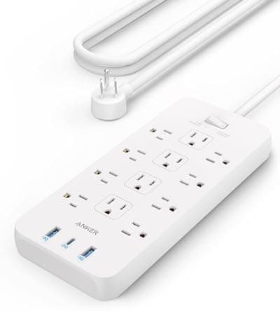 Anker Power Strip with 2100J Surge Protector, Outlet Extender, 5ft Extension Cord with Multiple Outlets, 12 AC, 2 USB A,1 USB C…