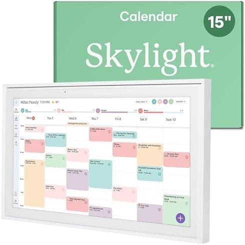 Skylight Calendar: 15-inch Wall Planner Digital Calendar & Chore Chart, Smart Touchscreen Interactive Display…