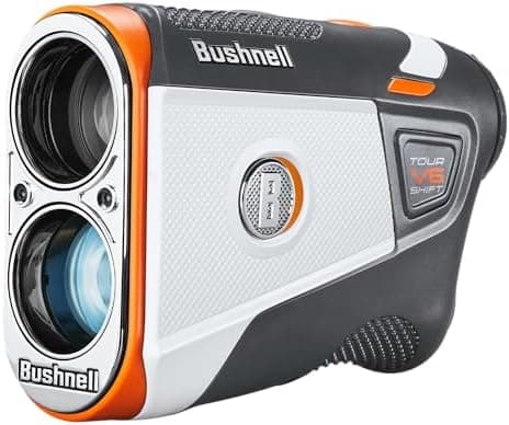Bushnell Golf Tour V6 Shift Laser Rangefinder with Slope Compensation, 1300-Yard Range, Flag Lock Vibration, Magnetic Cart Mount…