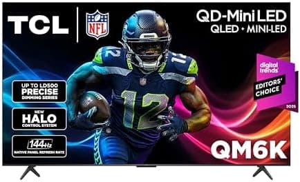 TCL 55 Inch Class QM6K Series | Mini LED QLED 4K HDR | 55QM6K, 2025 Model | 120HZ-144HZ High Brightness Smart Google TV Dolby…