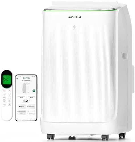ZAFRO Smart Inverter Portable Air Conditioners, 16000 BTU (12000 BTU SACC) Dual Hose Portable AC Unit with Energy Saving/Ultra…