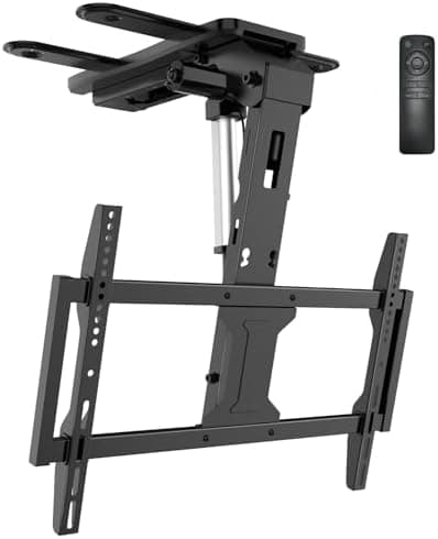 WALI Motorized Ceiling TV Mount Flip Down for 37-75” Flat Curved TVs, Electric Ceiling Mount TV…