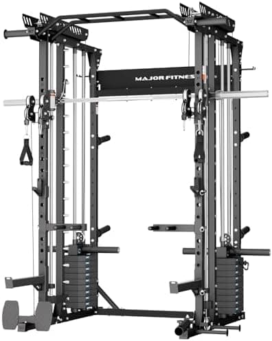 MAJOR FITNESS Drone MAX V Smith Machine with Weight Stacks, All-in-One Home Gym Squat Rack--2500LB…