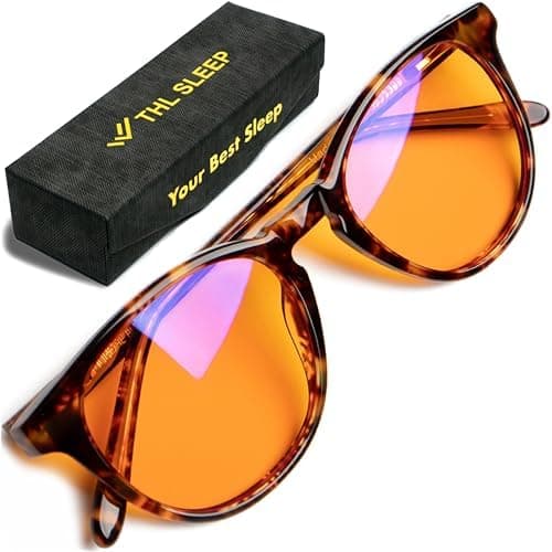 Orange Blue Light Blocking Glasses for Better Sleep - 99.5% Premium Acetate Migraine Glasses for Women & Men