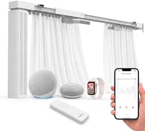 Quoya QL500 Smart Curtains System, Electric Curtain Track with Automated Rail【Motorized and Adjustable Tracks/Rod/Pole (up to 3.2…