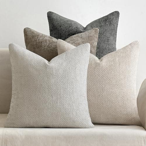 MIULEE Pack of 4 Couch Throw Pillow Covers 18x18 Inch Neutral Soft…