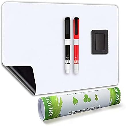 Magnetic Dry Erase Board Fridge White Board Sheet 20x13 inch, Flexible Large Refrigerator Magnets Whiteboard Planner for Home…