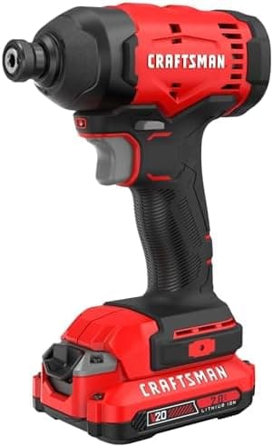 CRAFTSMAN Cordless 1/4 Impact Driver with 2 Ah Lithium Ion Battery, Charger and PH2 Screwdriving Bit, LED Light, High Torque…