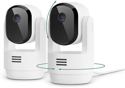 Arlo Essential Indoor Pan Tilt Security Camera 2K (2025 Release) - Wired Plug-in Power, Person Recognition, Animal Detection…