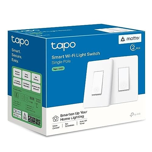 TP-Link Tapo Matter Smart Light Switch: Voice Control w/Siri, Alexa &…