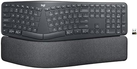 Logitech Ergo K860 Wireless Ergonomic Keyboard - Split Keyboard, Wrist Rest, Natural Typing, Stain-Resistant Fabric, Bluetooth…