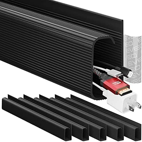 EVEO Cable Management Under Desk Kit (6 Units) - Under Desk Cable Management Cord Hider, Cable Hider Cord…