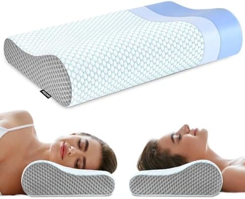 Memory Foam Pillows Neck Pillow Bed Pillow for Sleeping, Ergonomic Cervical Pillow for Neck and Shoulder Pain Relief,Orthopedic…