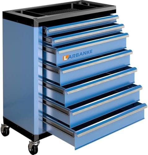 LARBANKE 7-Drawer Rolling Tool Chest with Lock&Keys and Swivel Casters,Tool Chest with Multi-Sizes Drawers and Multifunctional…