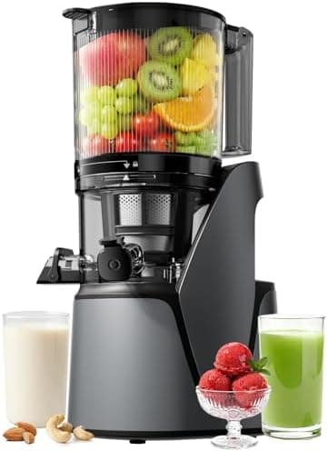 EanOruus Juicer Machines, 3-in-1 Cold Press Juicer with 6.5" Extra Large Chute, 100oz Large Capacity, AC Motor, Makes Juice, Nut…