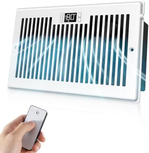 VELLEE Quiet Register Booster Fan Fits 6" x 10" (DUCT OPENING CUTOUT), 10-Speed Smart Heating Cooling AC Vent Booster Fan…