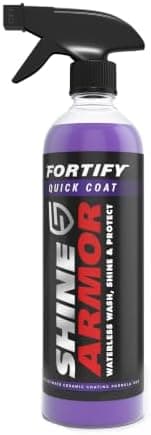 SHINE ARMOR Fortify Quick Coat - 8oz Ceramic Waterless Detailer Spray | 3-in-1 Wash, Wax & Nano-Ceramic Coating | Mirror Shine…