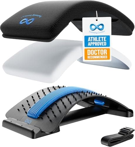 Everlasting Comfort Lumbar Support Board Back Stretcher for Lower Pain Relief - Adjustable Spine Decompression with 88…