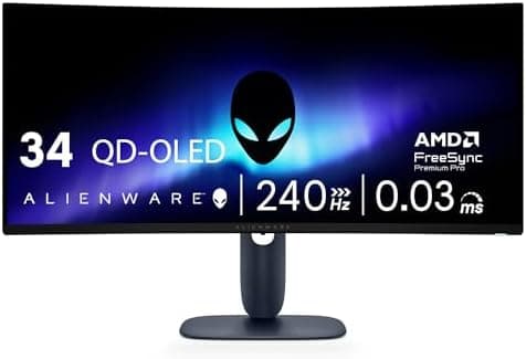 Alienware 34 240Hz QD-OLED Curved Gaming Monitor - AW3425DW - 34.2-inch WQHD (3440 x 1440) 0.03ms…