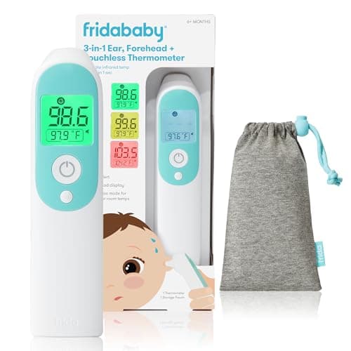 Frida Baby Thermometer, 3-in-1 Infrared Thermometer for Ear, Forehead & Touchless, Fever Thermometer for…