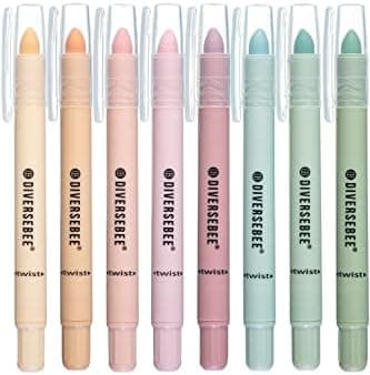 DIVERSEBEE Bible Highlighters and Pens No Bleed, 8 Pack Assorted Colors Gel Highlighters Set, Cute Bible Markers for Study…
