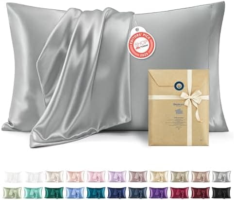 Bedsure Satin Pillowcase, Similar to Silk Pillow Cases Queen Size Set of 2, Cooling Pillow Case Covers with Envelope Closure…
