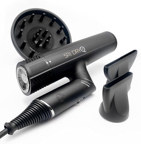 SRILabs DryQ ‘Smart’ Hair Dryer – Super Lightweight, Foldable – Powerful, Quiet Motor – Infrared & Ionic Technology – 3 Magnetic…