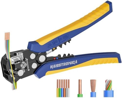 haisstronica Self-Adjusting Wire Stripper, 3 in 1 Stripper/Cutter/Crimping Heavy Duty Automatic Electrical Wire Strippers for…
