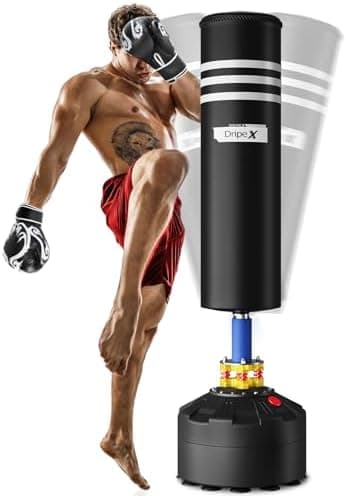 Dripex Free Standing Punching Bag for Adults, 69'' Heavy Boxing Bag with Stand, Boxing Equipment for Fight Camp Home Gym