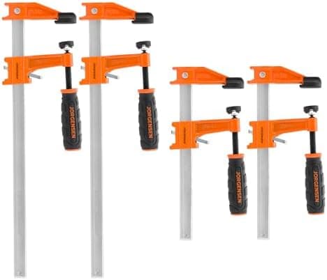 JORGENSEN 4-pack Steel Bar Clamps Set, 6 inch & 12 inch Medium Duty…