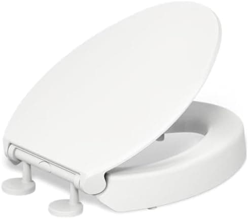 Kohler 25875-0 Hyten 3" Height, Elevated Soft Close Elongated Toilet Seat, Contoured Seat with…