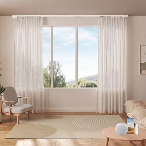 Remac M1 No-Cut Telescopic Motorized Curtain Track, Apple Home Certified Matter Smart Curtain System, Works…